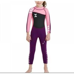 Dive & Sail Kids Girls Wetsuit Small S Pink Purple Neoprene Surfing Swim Suit